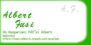 albert fusi business card